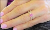 Rose Gold Natural Bubble Gun Pink Sapphire Ring with Split Shank Diamond Setting