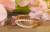 14k Rose Gold Natural Pink Sapphire Ring with Split Shank Diamond Setting