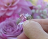 Exceptional Quality Cushion Cut Natural Pink Sapphire Ring with Princess Cut Diamonds in solid Platinum