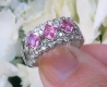 1.33 ctw Princess Cut Pink Sapphire and Diamond Band in 14k white gold - SSR-5334