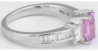 Radiant Cut Pink Sapphire and Baguette Diamond Ring in 14k white gold