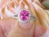 3.08 ctw Pink Sapphire and Diamond Ring in 18k white gold - SSR-5676