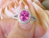 3.08 ctw Pink Sapphire and Diamond Ring in 18k white gold - SSR-5676