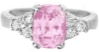 Cushion Cut Ceylon Natural Light Pink Sapphire Engagement Ring in 14k white gold
