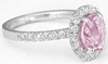 Light Pink Sapphire and Diamond Ring in 14k white gold