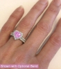 Exceptional 2.69 carat Heart Pink Sapphire and Diamond Halo Ring in 14k white gold