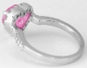 3 carat Natural Heart Pink Sapphire and Diamond Ring with Halo Design in 14k white gold