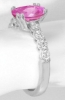 White Gold Oval Pink Sapphire Ring with Diamonds