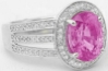 Fine Quality Pink Sapphire Ring in White Gold