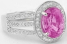 Fine Quality Pink Sapphire Ring in White Gold