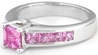 All Princess Pink Sapphire Wedding Rings