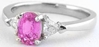 Platinum Oval Pink Sapphire Rings
