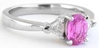 Platinum Trillion Diamond Pink Sapphire Rings