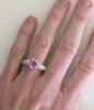 1.57 ctw Round Pink Sapphire and Pave Diamond Ring in 18k white gold - SSR-5281
