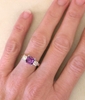 Natural Purple Magenta Sapphire Ring with Asscher Cut Diamonds 