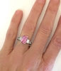 Pink Sapphire Baguette Diamond Engagement Rings