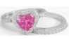 Heart Sapphire Engagement Set