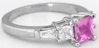 Princess Diamond Pink Sapphire Ring