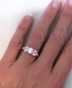 3 Stone Pink Sapphire Ring