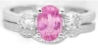 Pink Sapphire Wedding Set