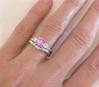 Pink Sapphire Engagement Ring and Band