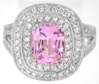 Pink Sapphire Diamond Halo Ring