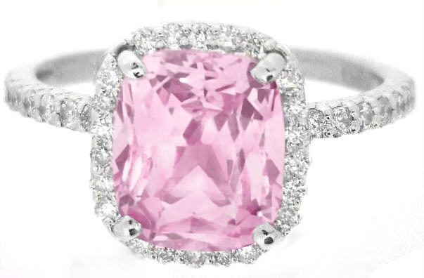 Light Pink Cushion Cut Sapphire Ring