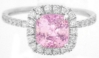 Natural pink sapphire ring in 14k white gold