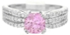Radiant cut natural pink sapphire ring in 14k white gold