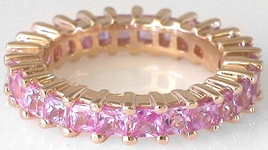 Pink Sapphire Eternity Band Ring