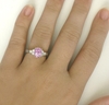 Fine Pastel Pink Sapphire Ring - Carved Diamond Band in 14k white gold