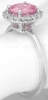Round Pink Sapphire and Diamond Halo Rings