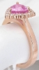 1.57 ctw Trillion Pink Sapphire and Diamond Ring in 14k rose gold - SSR-5988