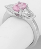 2 carat Oval Pink Sapphire and Trillion White Sapphire Ring in 14k white gold