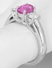 Pink Sapphire Three Stone Ring with Lucida Basket