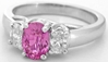 Oval Pink Sapphire Oval Diamond Past Present Future Ring