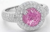 Round Pink Sapphire Diamond Ring