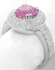 Pink Sapphire and Pave Diamond Rings