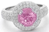 Round Pink Sapphire Diamond Ring