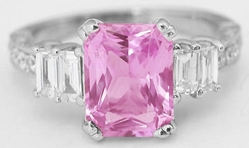 Radiant Pink Sapphire Ring 18k