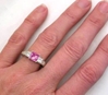 3 stone Pink Sapphire Engagement Rings