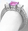 Past Present Future Pink Sapphire Diamond Rings