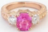 Natural pink sapphire ring in 18k rose gold