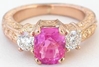 Bright Pink Sapphire Ring Rose Gold