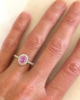 Pink Sapphire Diamond Halo Engagement Rings