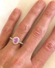 Pink Sapphire Diamond Halo Engagement Rings