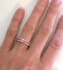 Pink Sapphire Weddding Bands with Princess Cut Pink Sapphires in a Channel Setting in 14k yellow gold