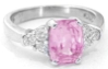 Cushion Cut Ceylon Natural Light Pink Sapphire Engagement Ring in 14k white gold