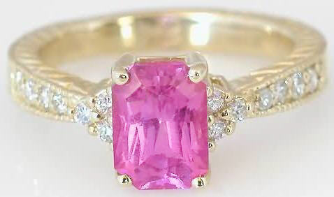 Pink Sapphire Ring Yellow Gold
