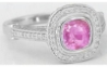 Platinum Diamond Pink Sapphire Rings